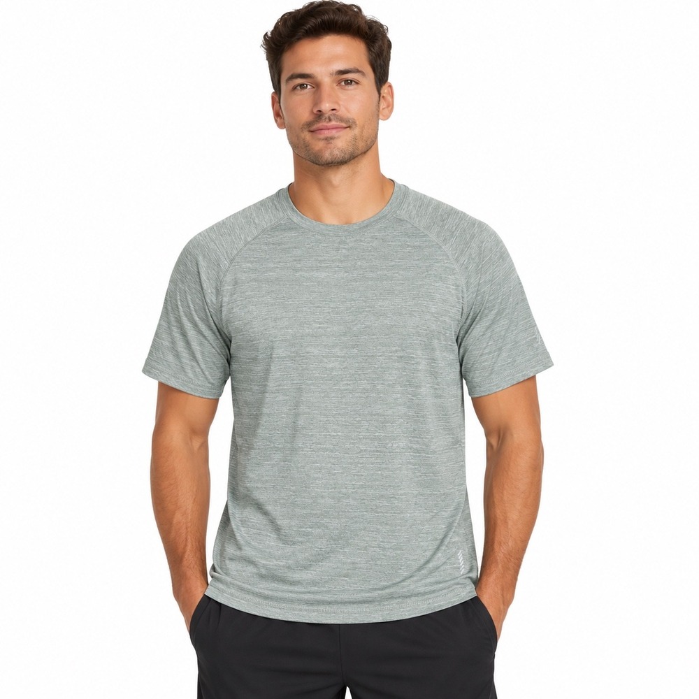 Balance Collection Mens Dry-Wik Performance T-Shirt Sage Green Heather Large